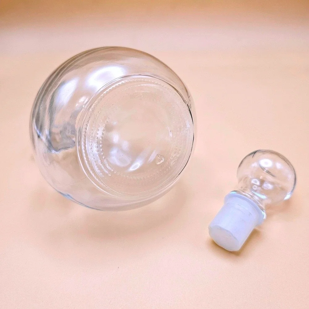 Glass Cruet Carafe Pourer with Handle and Stopper Vinegar‎ Oil Dispenser